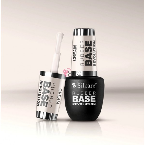 Rubber Base Cream Silcare, baza elastica pentru oja uv, 9 ml